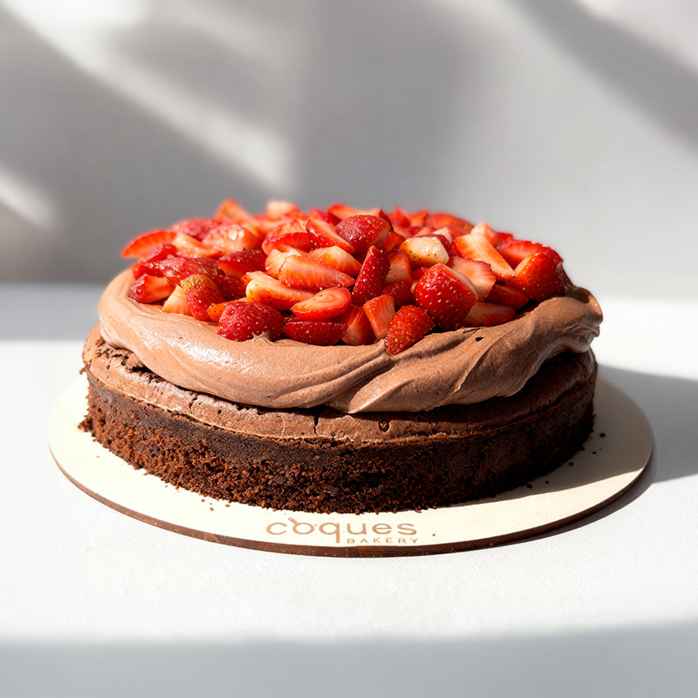 Torta Brownie con Nutella y Frutillas